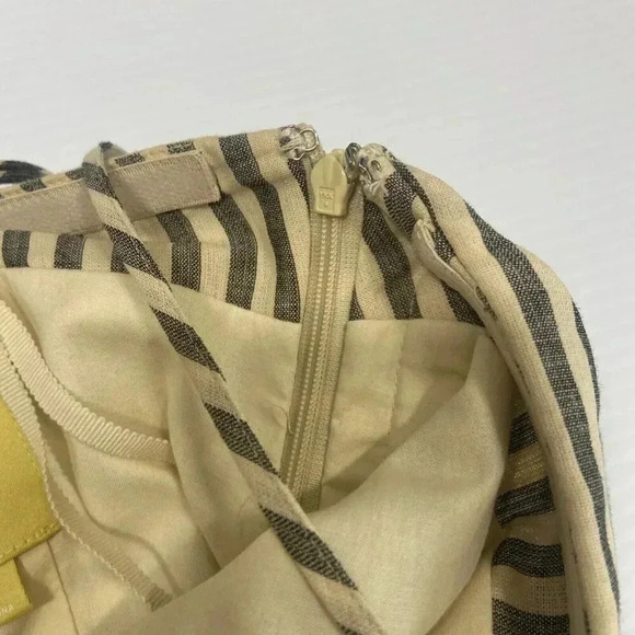 Anthropologie Maeve Changing Stripes Dress Beige Yellow Black Green Size 2 - Picture 10 of 15